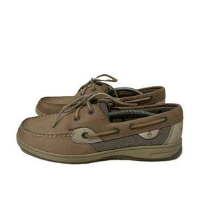 Sperry Top-Sider Women Bluefish 2 Eye 9276619 Tan Leather Lace Up Boat Shoes 9.5